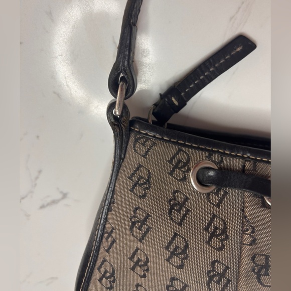 Dooney & Bourke Vintage Cloth Leather Trim Signature MonogramPurse Y2K-Pre Loved - Picture 16 of 16
